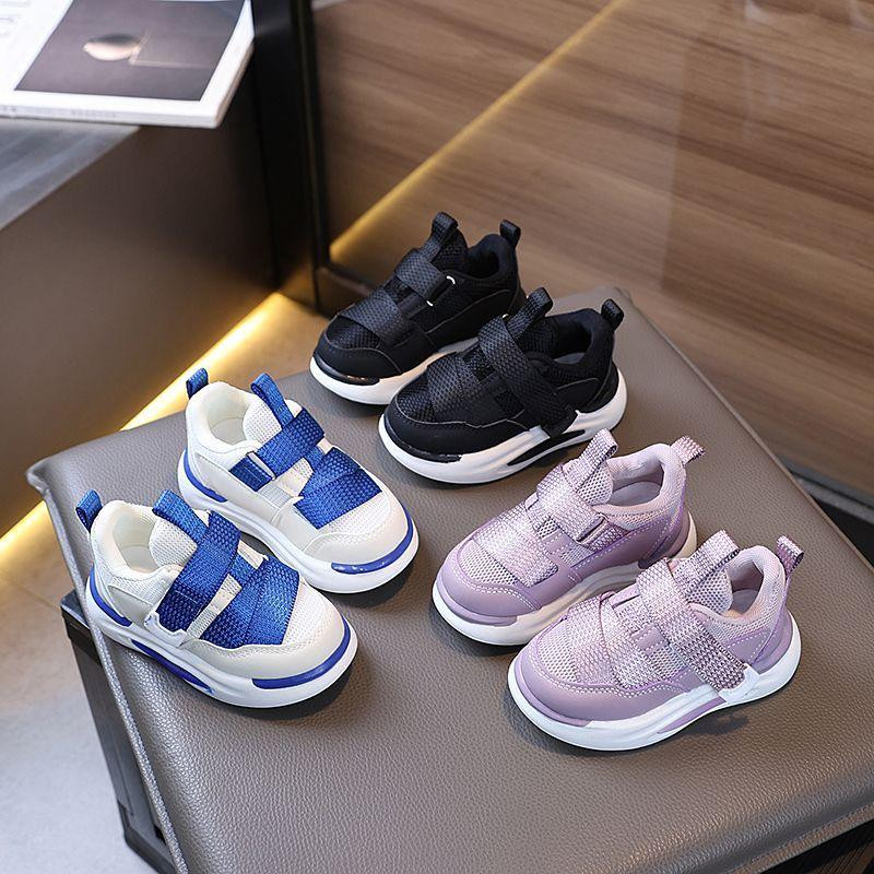 حذاء رياضي للأطفال 2025 (بنين وبنات) ربيعي وخريفي، مريح بخاصية لاصق، خفيف وتهوية شبكية