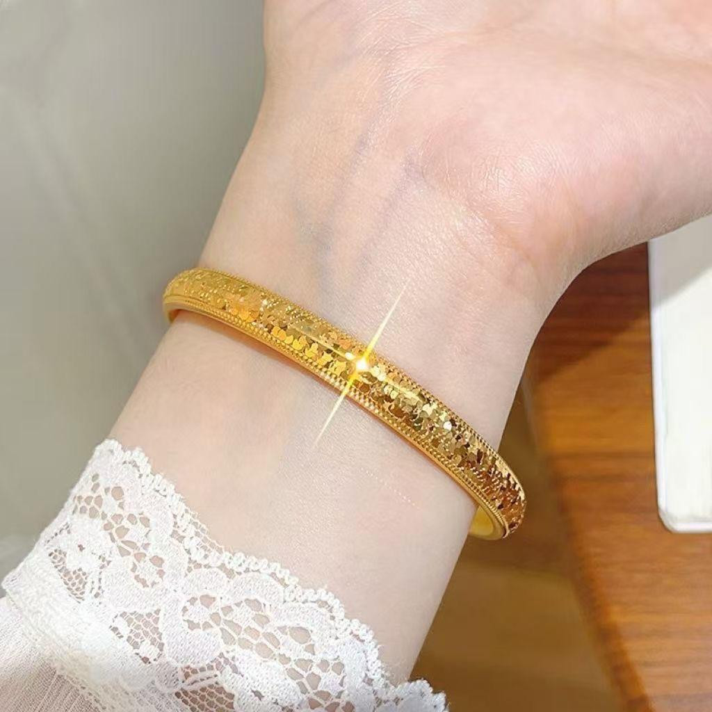 سوار ذهب مطلي (ساجين) بثلاثية اللمعة