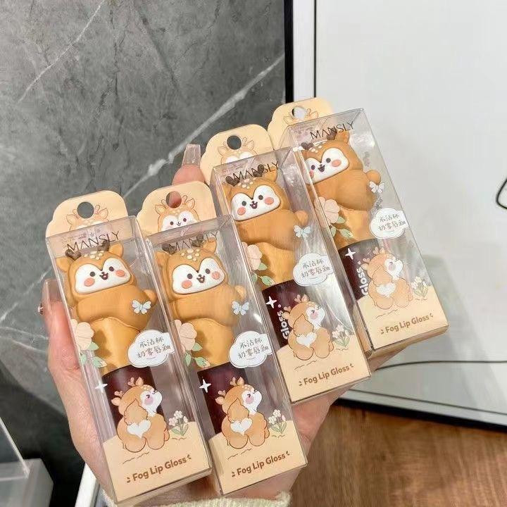 أحمر شفاه كرتوني لطيف بملمس ضبابي مطفي مقاوم للماء وثابت طويلًا يمنح لونًا طبيعيًا مشرقًا الحجم حر