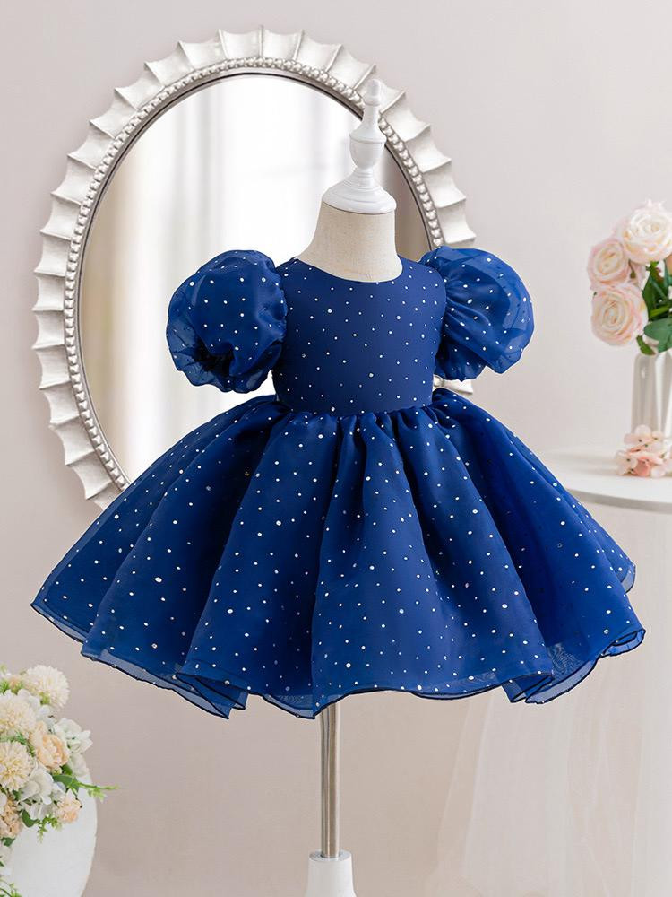 فستان بناتي رسمي من التول المطرز بتصميم أميرة فخم للمناسبات والأعراس