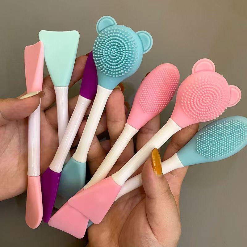 فرشاة سيليكون لطيفة بقطعتين للتنظيف