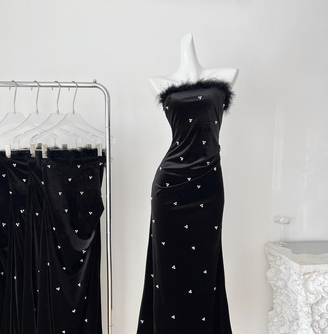 فستان نسائي سهرة منقط