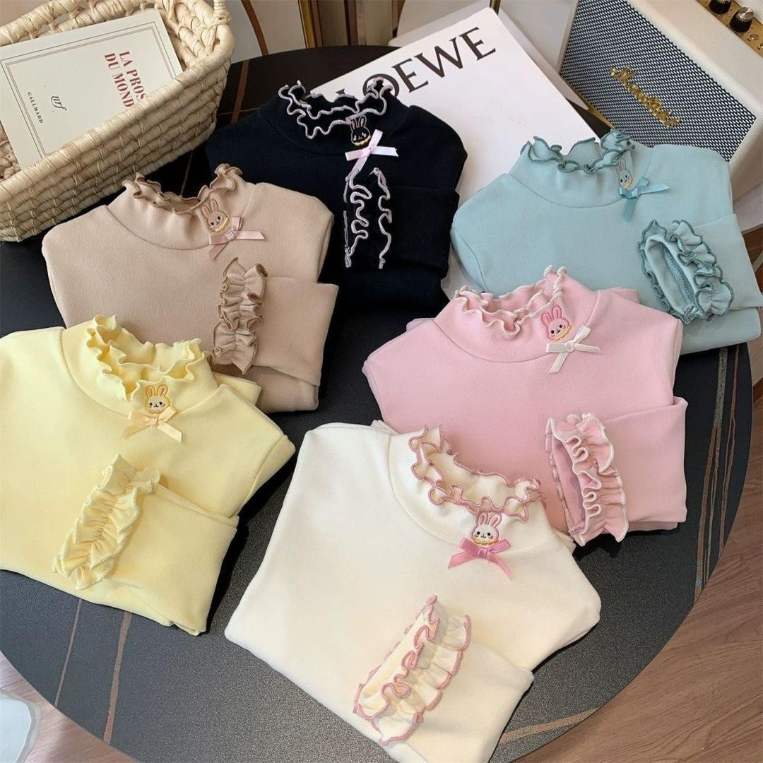 قميص بناتي شتوي بلمسة خشّونة