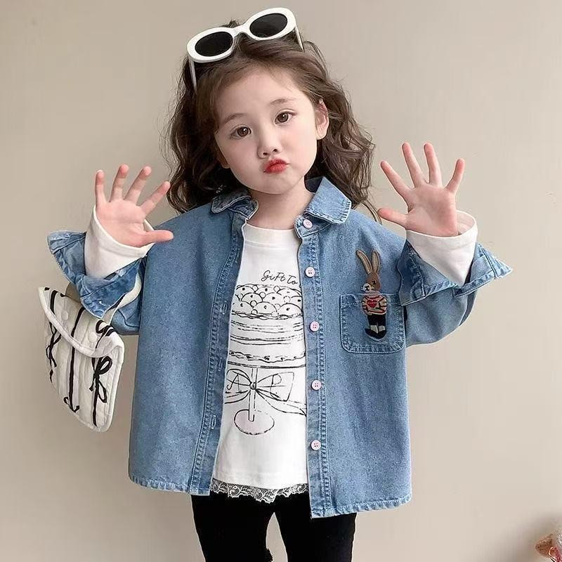 قميص جينز بناتي كوري ستايل ? ينلبس كقميص أو جاكيت خفيف ?