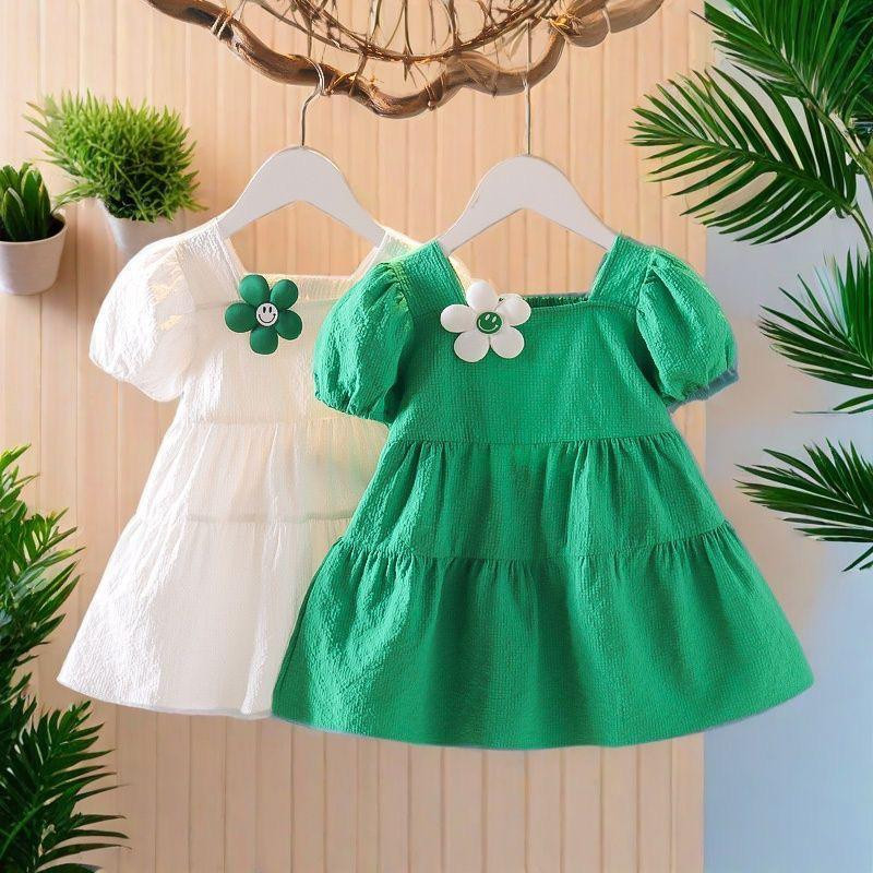 فستان بناتي 2025 – ستايل أميرة، بأكمام منفوشة أنيق وعملي للأطفال)