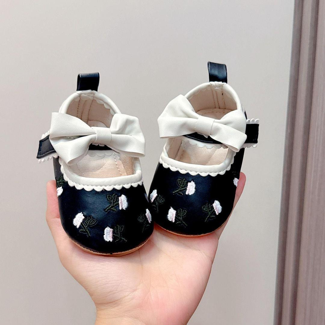 حذاء مواليد بناتي – حذاء أميرة بنعل طري لتعلم المشي