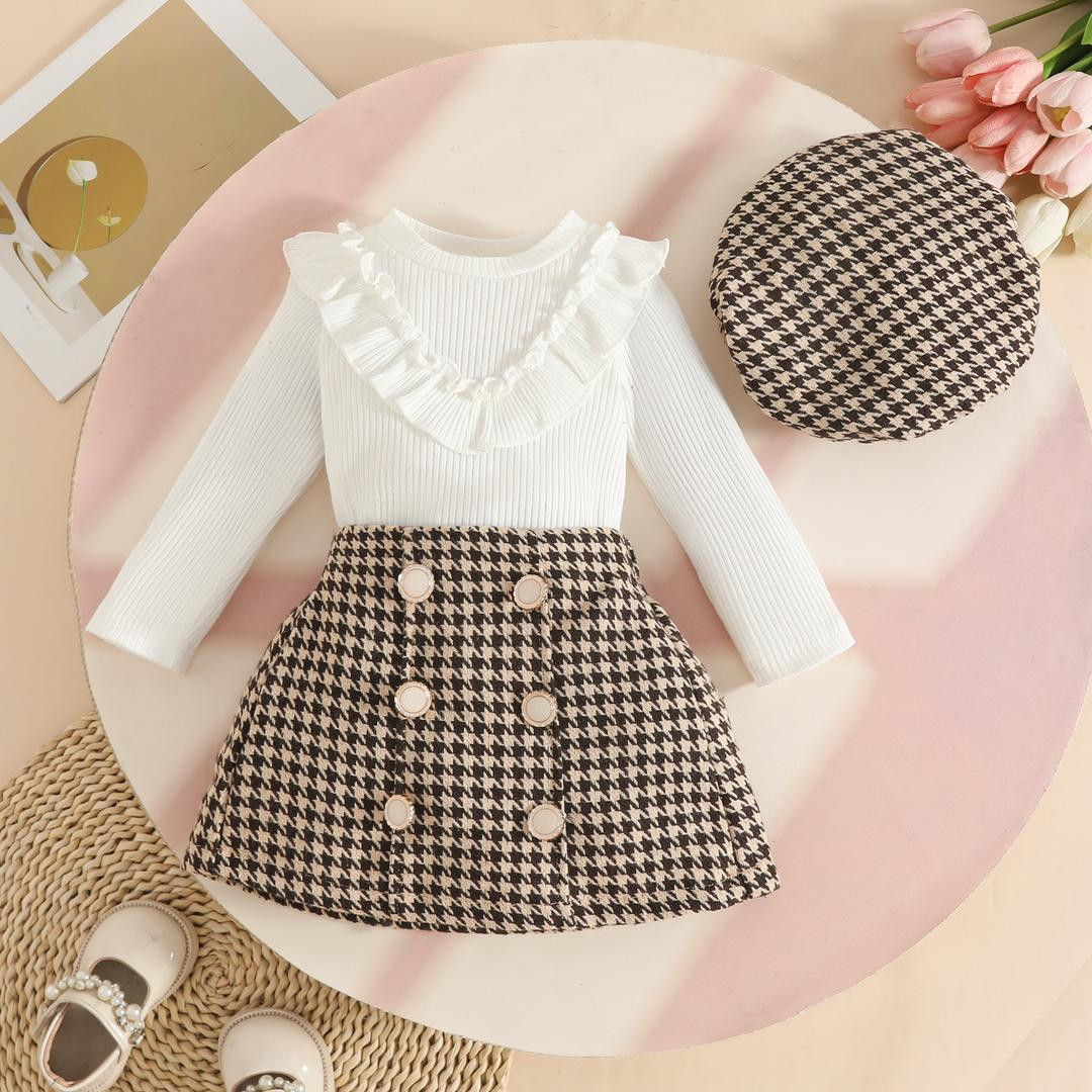 طقم أطفال أوروبي يتكون من بلوزة بأكمام طويلة مع بلوزه