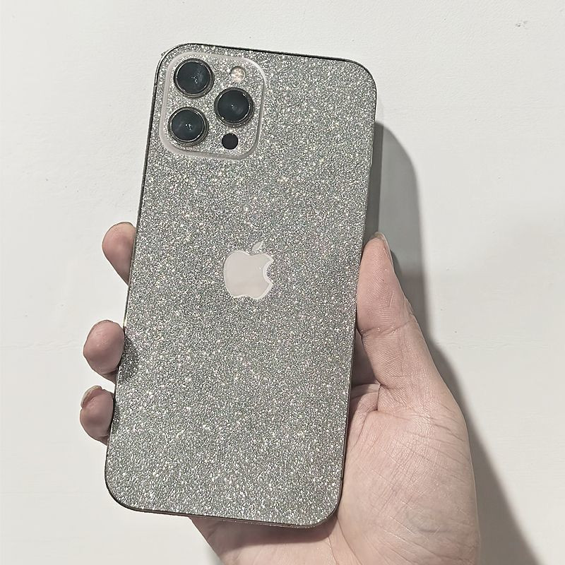 غطاء ٣ قطع خلفي للهاتف بملمس مطفي، مع ملصق ملون يغطي الحواف بالكامل مناسب لهواتف آيفون من 13 حتى 16 Pro Max