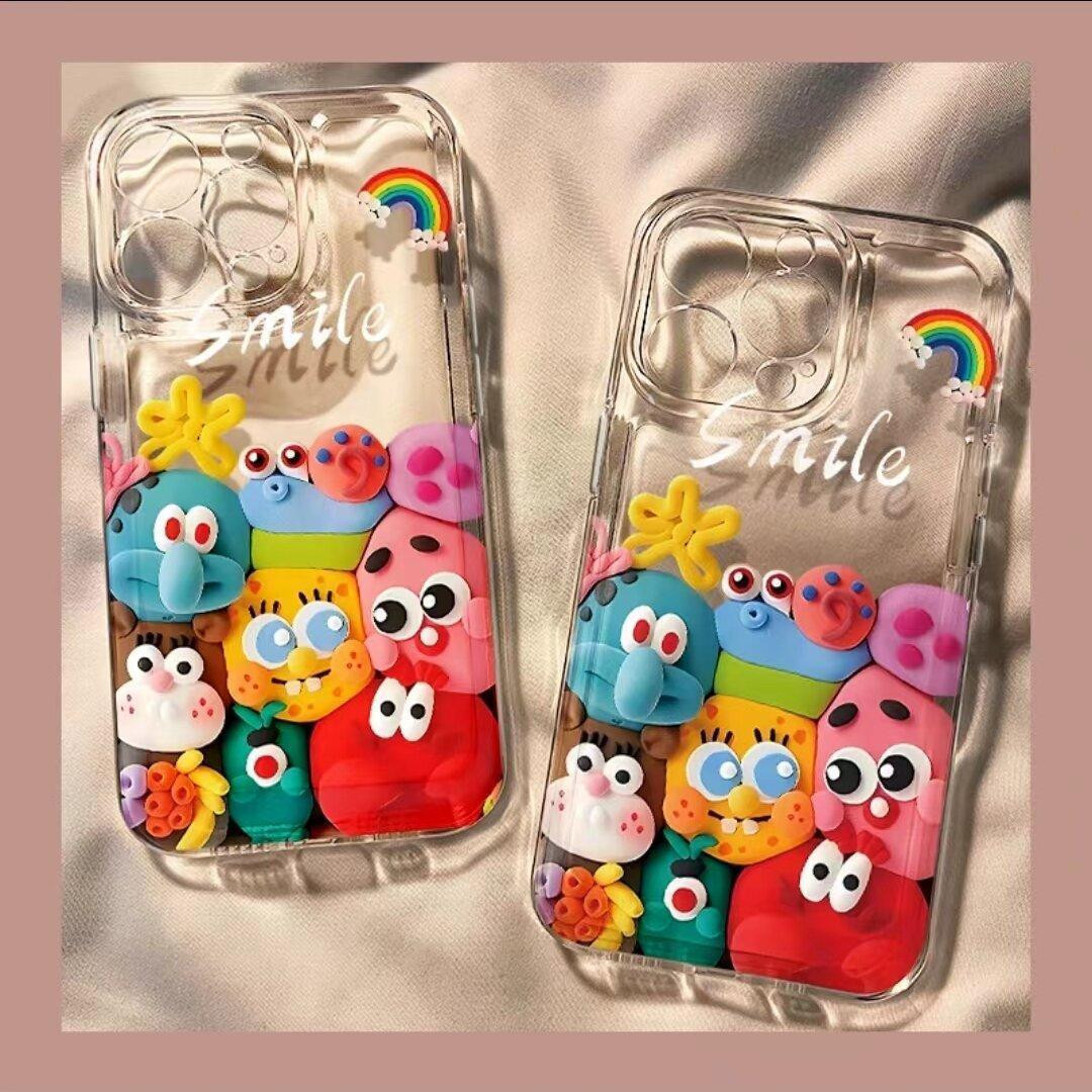 غطاء هاتف بتصميم كرتوني مستوحى من عالم “بيكيني بوتوم” مناسب لهواتف آيفون من 6 بلس حتى 16 برو ماكس المقاسات:من iPhone 6 Plus إلى iPhone 16 Pro Max