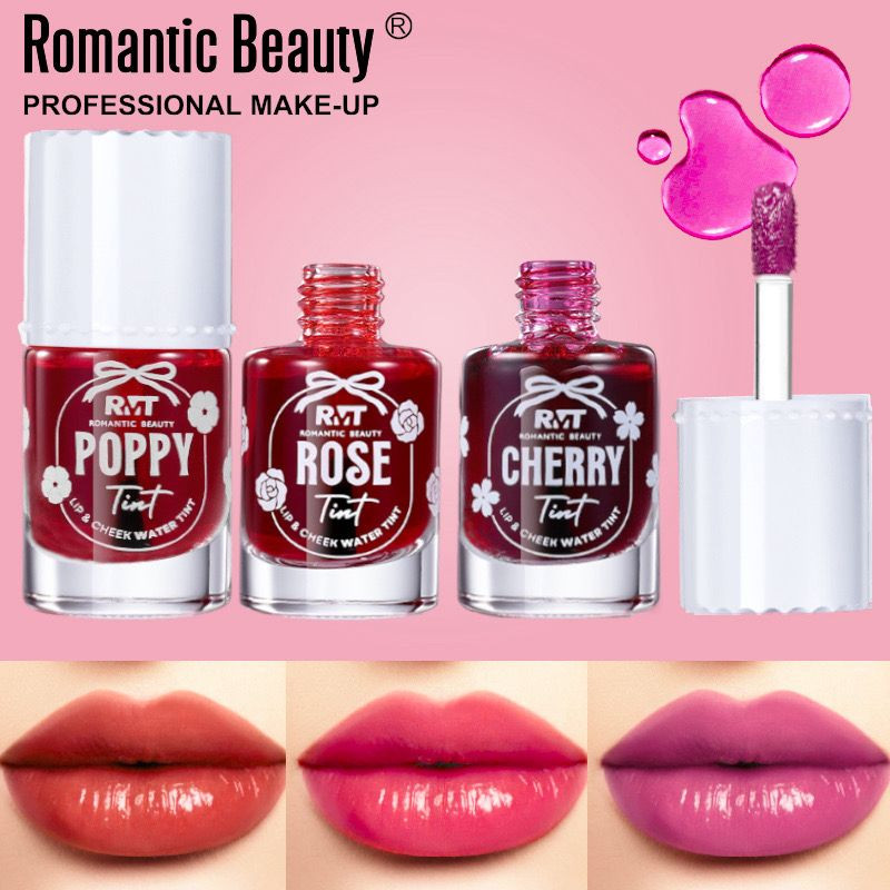 طقم ( 3 قطع )  من أحمر شفاه سائل متعدد الاستخدامات — لون غني طويل الأمد، يمكن استخدامه كأحمر شفاه أو كأحمر خدود، يمنح ترطيباً