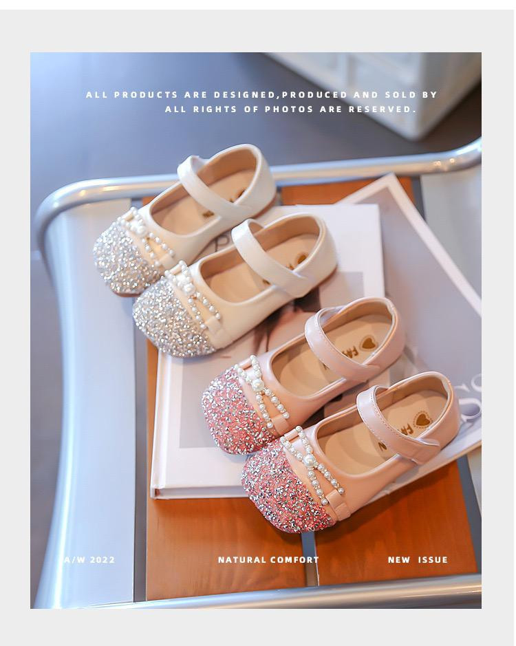 حذاء بناتي فاخر بلمعة فصوص