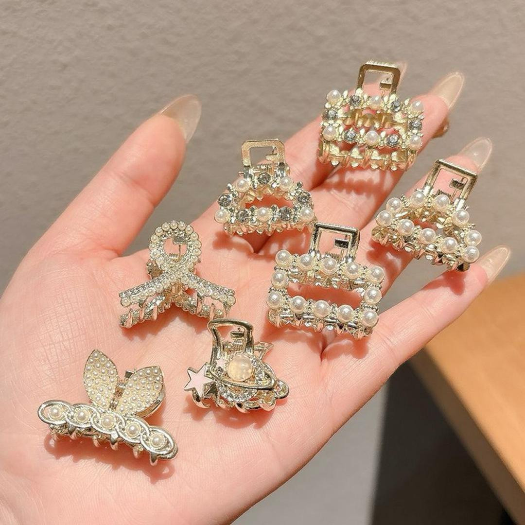 طقم من 10 مشابك شعر صغيرة أنيقة بتصميم فاخر