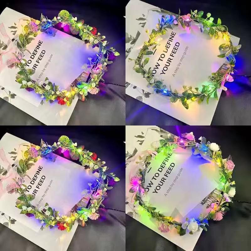 تاج زهور الفاوانيا مضيء (مختلط) [طوق رأس]