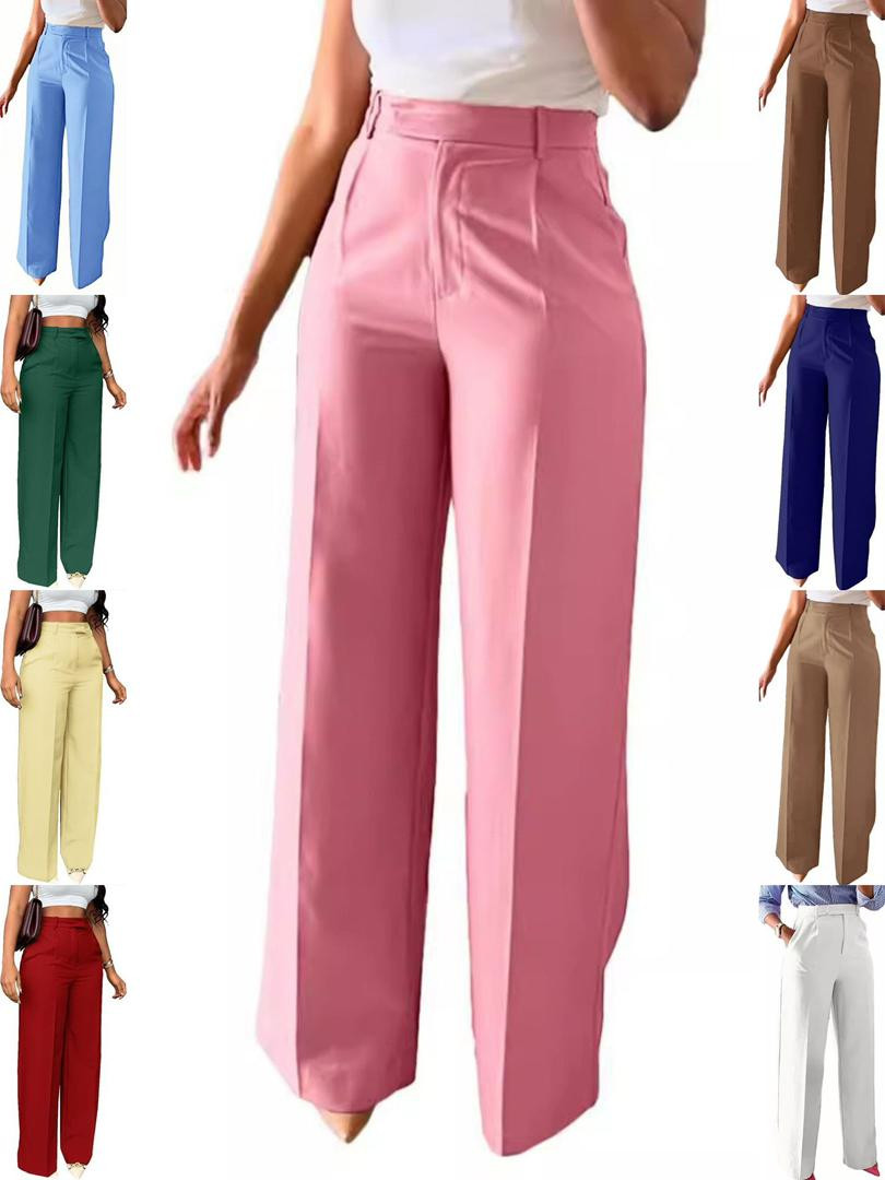 بنطال رسمي نسائي واسع الساقين بخصر عالٍ بتصميم أنيق ومريح للعمل والإطلالات اليومية