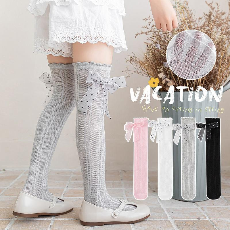 ٢ قطع جوارب طويلة للبنات، رقيقة، متوسطة الطول، ستايل أميرة