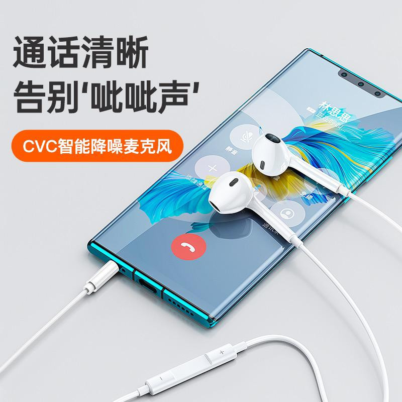 سماعة أذن سلكية أصلية مع مايكروفون للتحكم في المكالمات والصوت