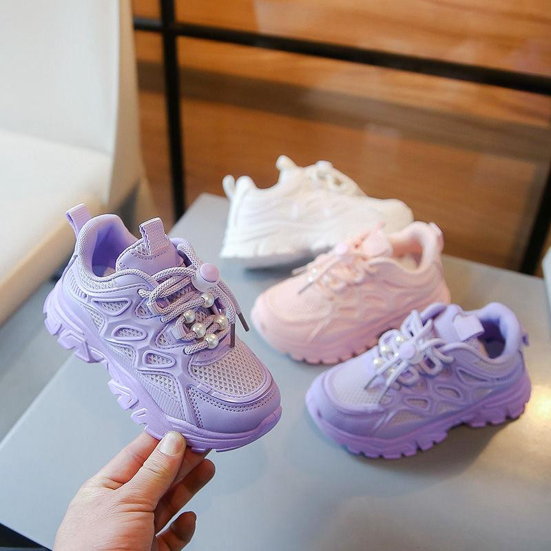 حذاء رياضي للبنات – ربيع/خريف 2024 – شبكي透气، موضة “Dad Shoes”، أنيق وعصري للأطفال)