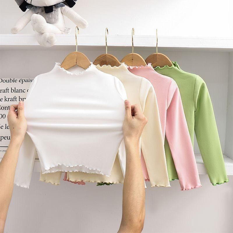 قميص داخلي بناتي بياقة عالية وأكمام طويلة بتصميم أنيق ومودرن