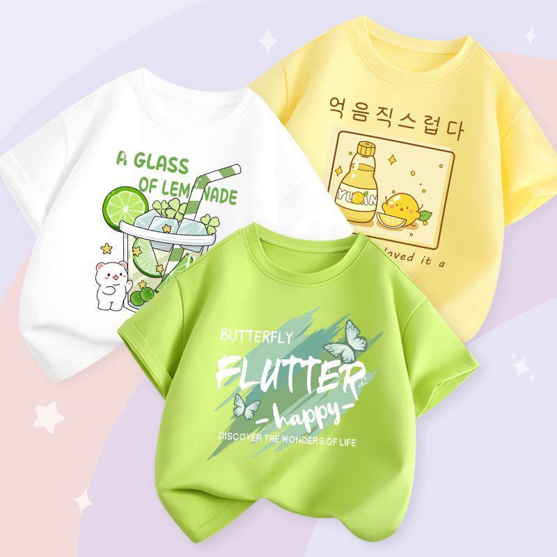 تيشيرتات 3 قطع أطفال بناتي كاجوال برسومات كرتونية