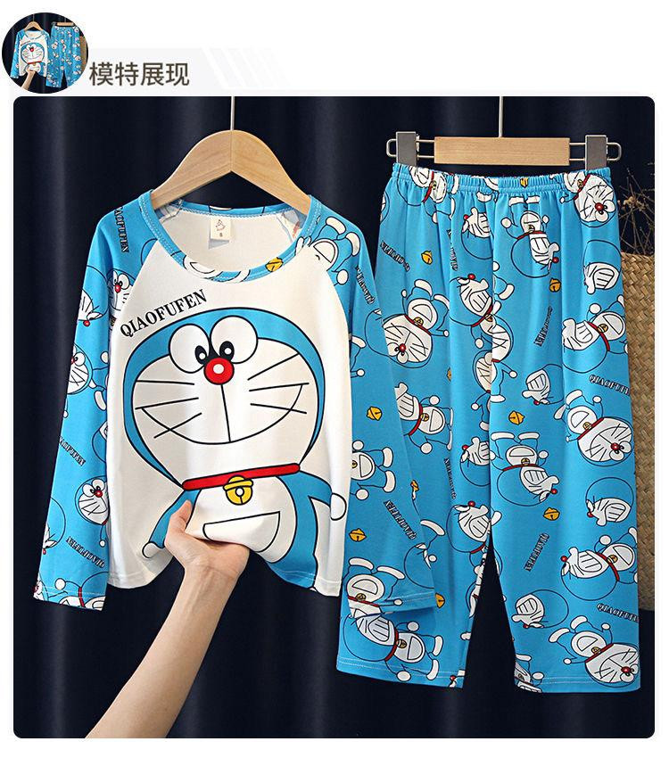 اسم المنتج بالعربية: طقم بيجامة اولاد طويل الأكمام بطبعات كرتونية لطيفة قطن مريح