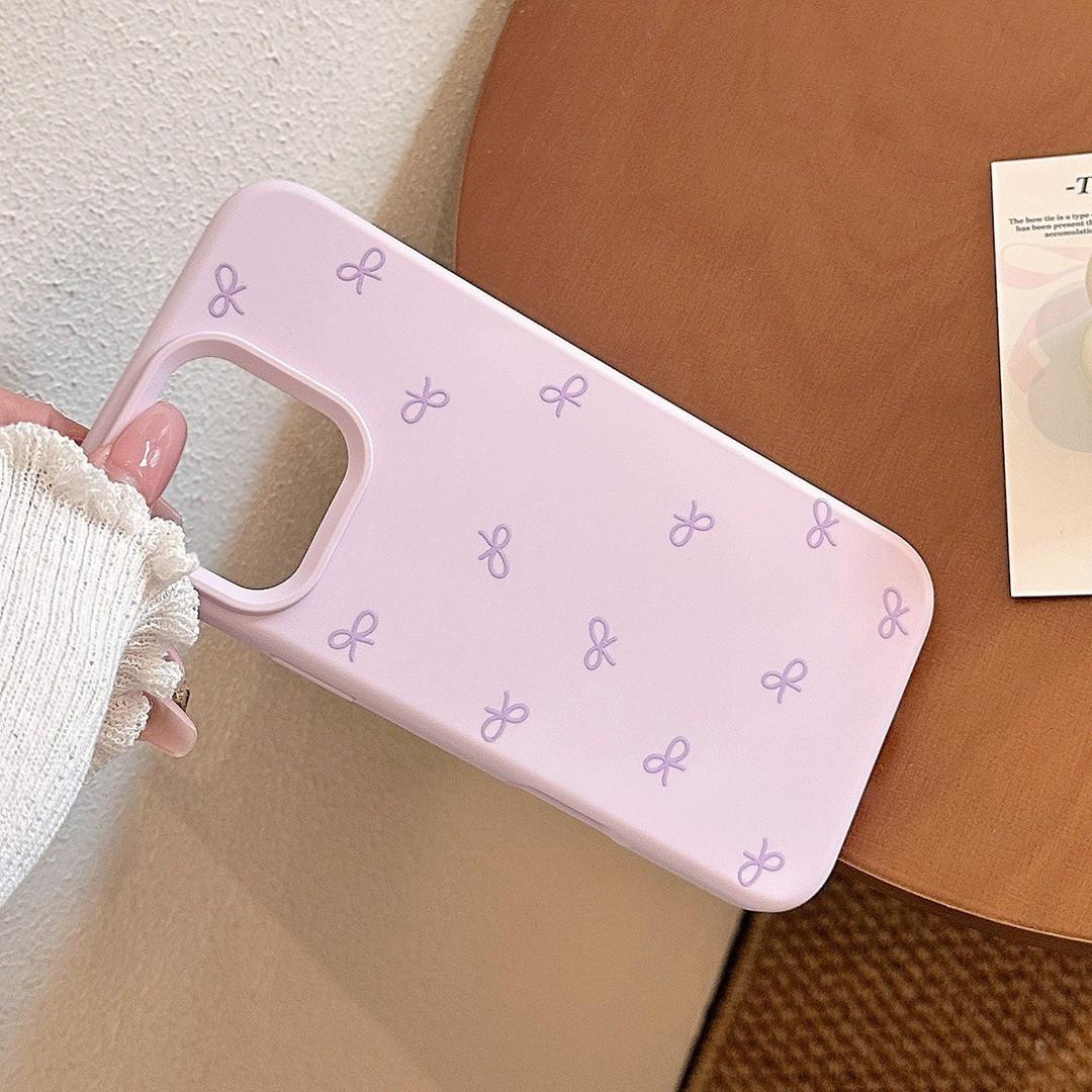 غطاء هاتف "أبل"، وربطة فراشة، موديل بتصميم أنثوي رقيق