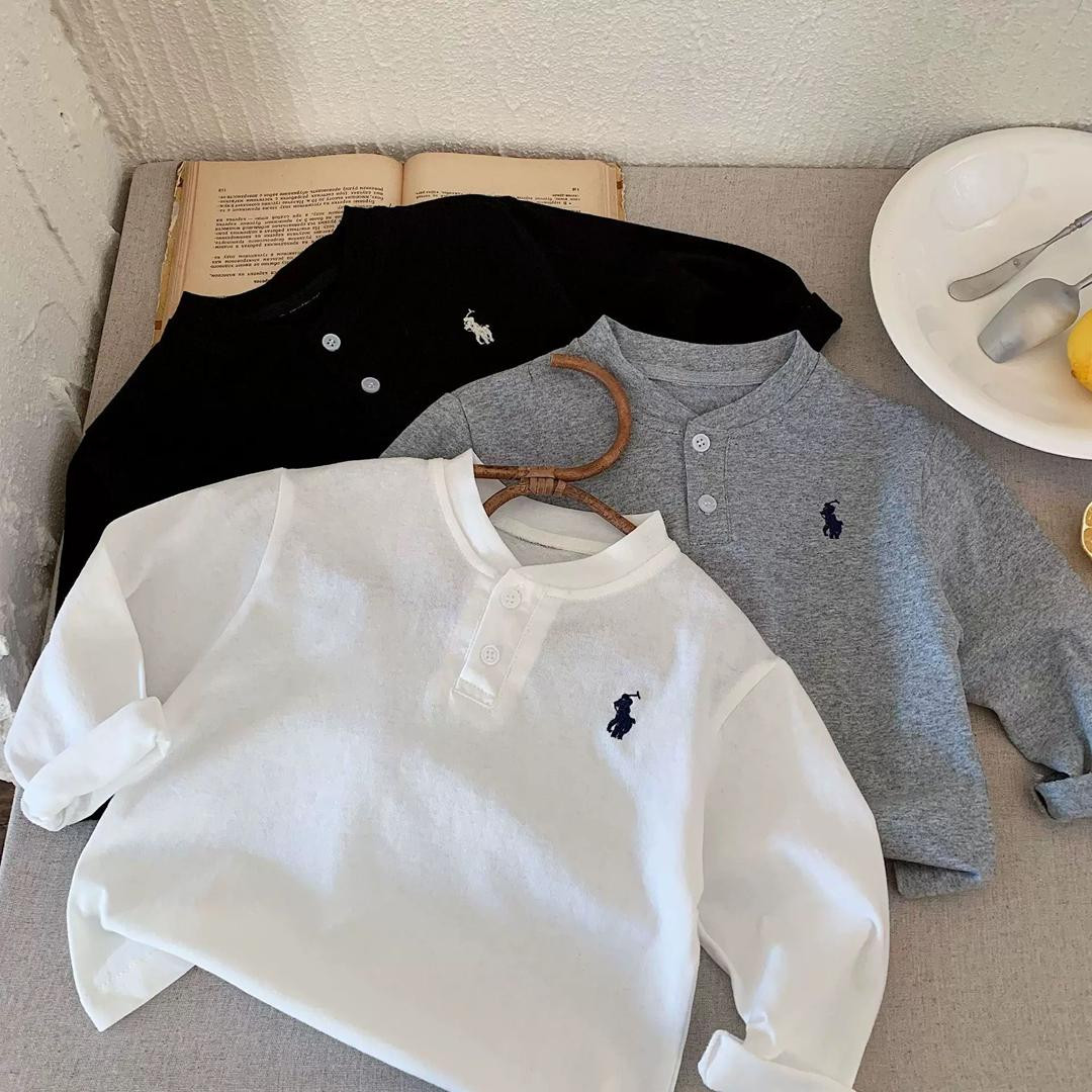 تيشيرت ولادي ياقة Polo بتطريز وستايل