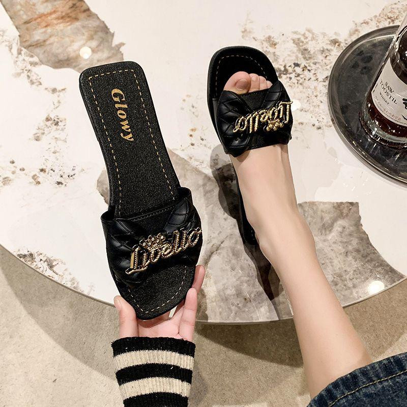 شبشب نسائي جديد مسطح بصيف 2025 بعقدة فراشة،