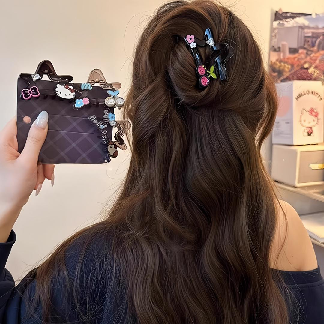 طقم من قطعتين لمشابك شعر بتصميم كرتوني لطيف على شكل نجوم