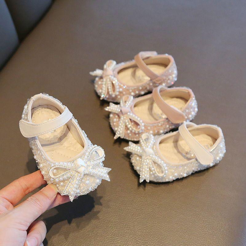 أحذية أطفال بناتي كيوت، تصميم عصري مزين بفيونكة،