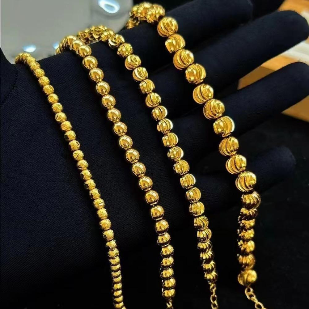 سوار خرز مطلي ذهب تصميم بسيط وراقي للمناسبات والهدايا