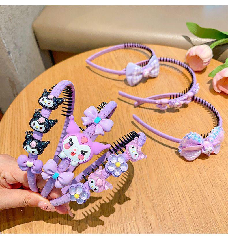 إكسسوارات شعر للبنات – أطقم 5 قطع كارتونية (كولومي/شخصيات لطيفة) – مشابك + طوق شعر بأسنان مانعة للانزلاق