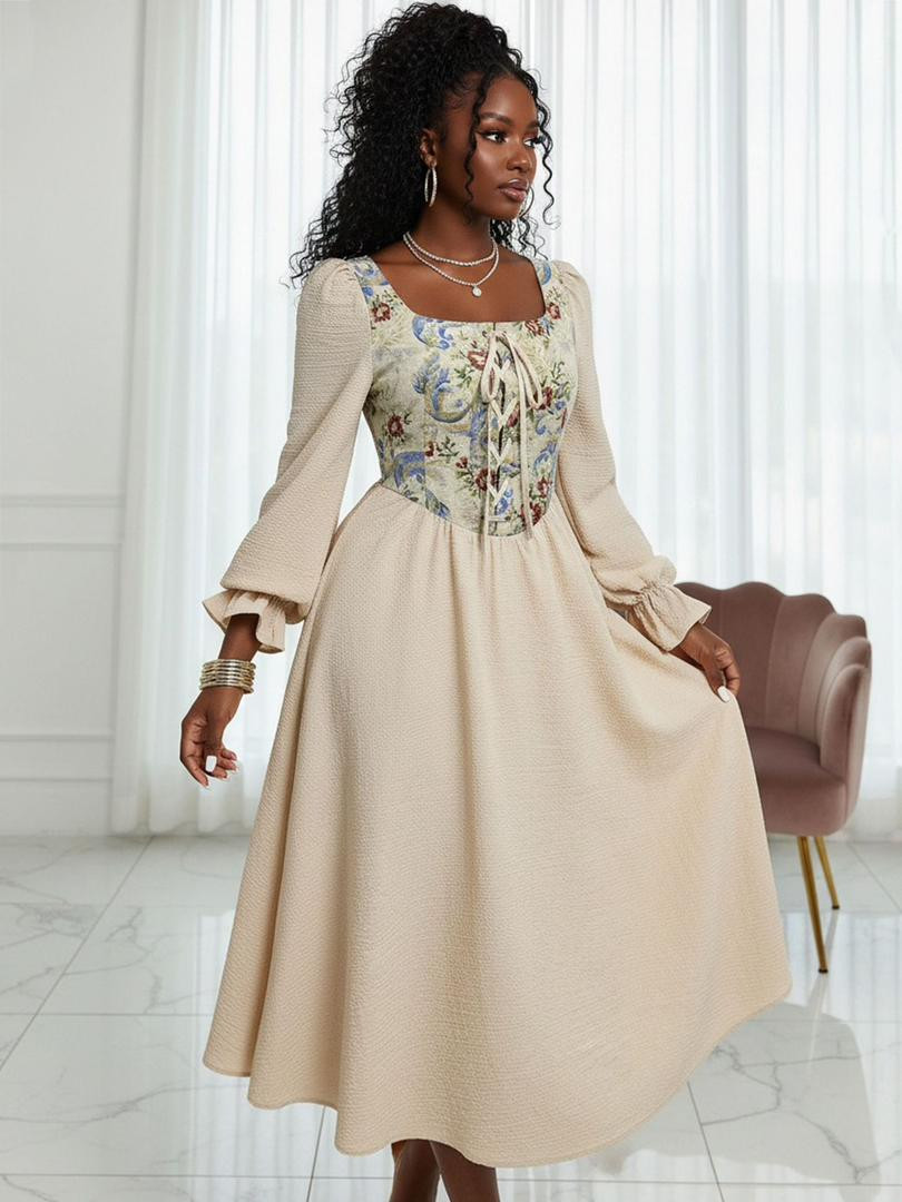 فستان فرنسي طويل بستايل راقي