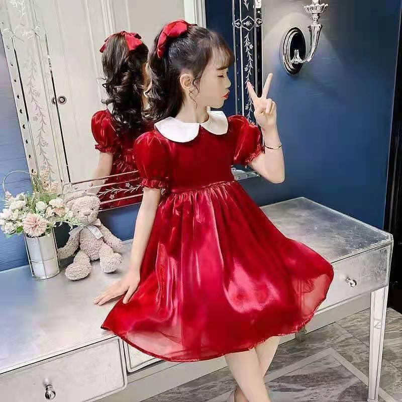 فستان أميرة بناتي صيف 2025 (شبكي لامع – حفلات/أعياد ميلاد