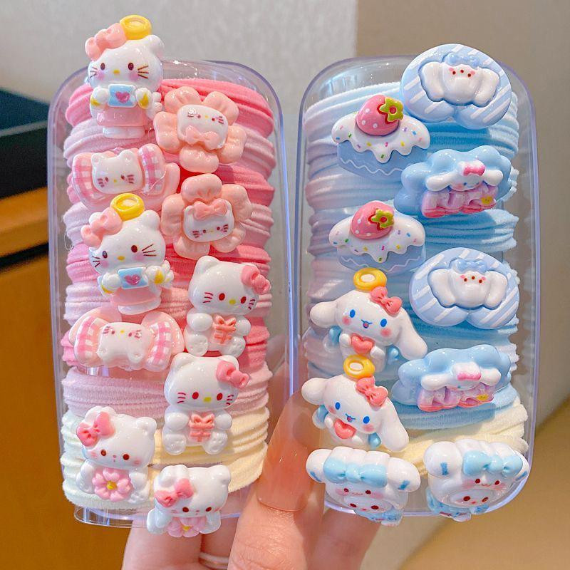 ربطة شعر 10 قطع للأطفال بتصميم كيوت من كورو مي، مصنوعة من مادة ناعمة لا تؤذي الشعر