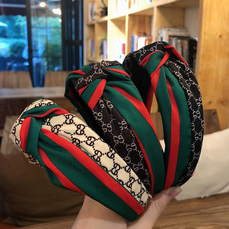 طوق شعر قماشي بتصميم غوتشي جديد بطابع كلاسيكي وعقدة