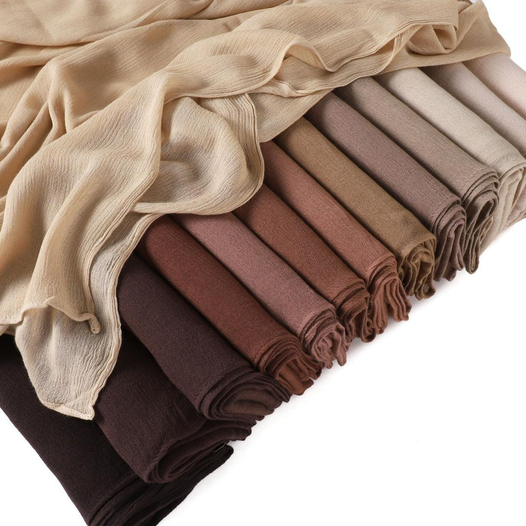 شيله طويل مصنوع من 100% رايون، ناعم (قابل للتهوية)، سادة اللون،